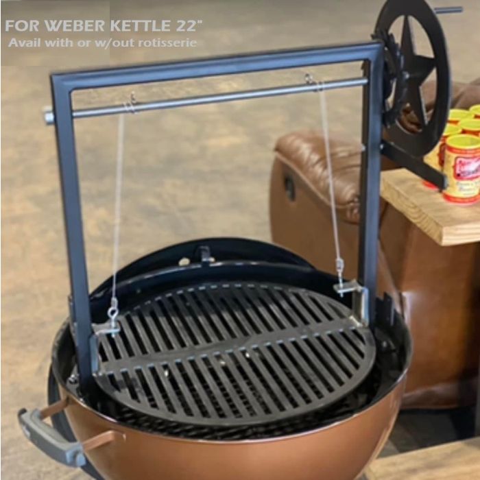 santa maria style bbq 22.5 kettle Weber  grill accessories adjustable grate 